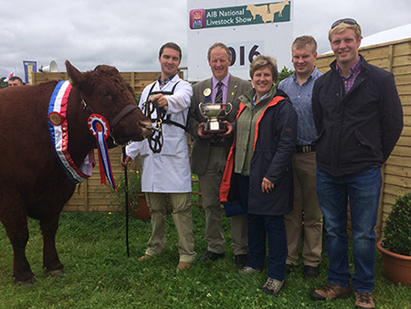 Tullamore Show 2016 Champion Clew Bay Kate owner Declan Bell with judge Rob & Kath Livesley & family UK